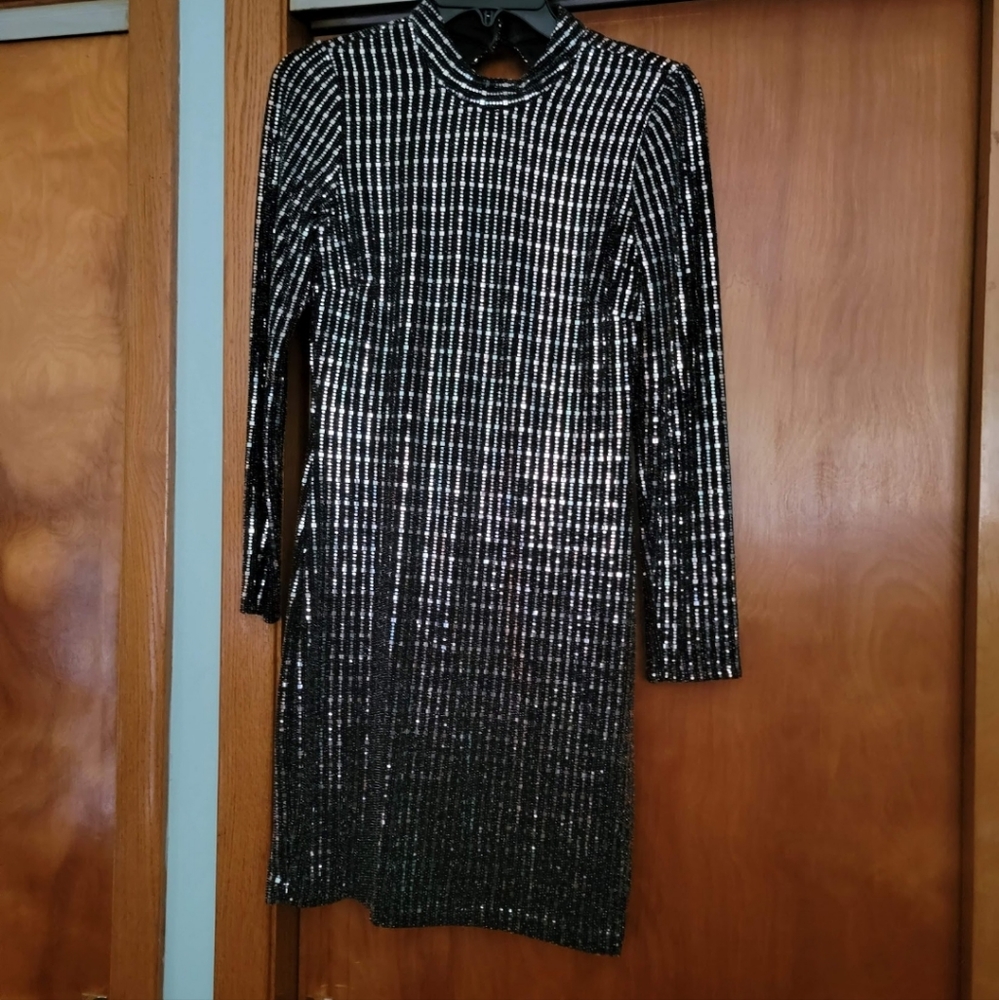 Black dress with beeding
